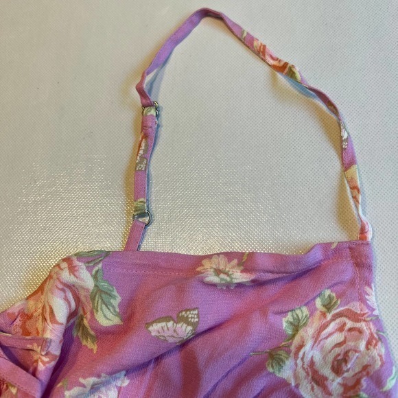 BP Womens Small Floral‎ Print Tie Front Cami Top Adjustable Straps Pink Women's - Picture 5 of 10
